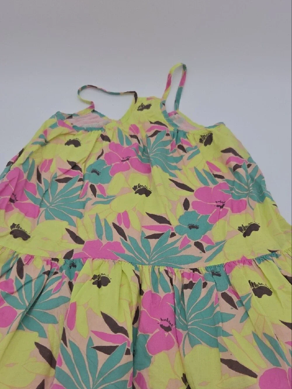 GAP Girls Floral Tank Dress in Yellow, Pink, Teal